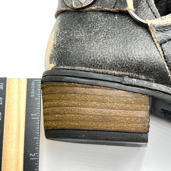 Chinese Laundry Womens Size 6 Black Distressed Austin Western Style Ankle Boots - Picture 14 of 15
